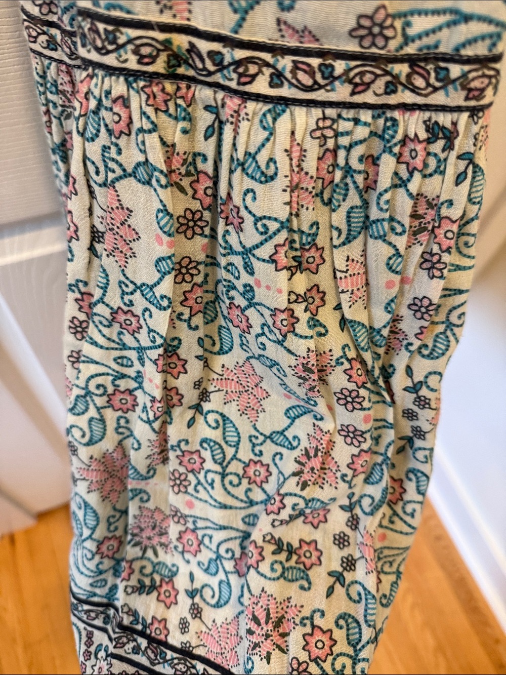 Ulla Johnson Lightweight Floral Midi Dress in Cream, Pink and Teal. Size 2 - Picture 8 of 9